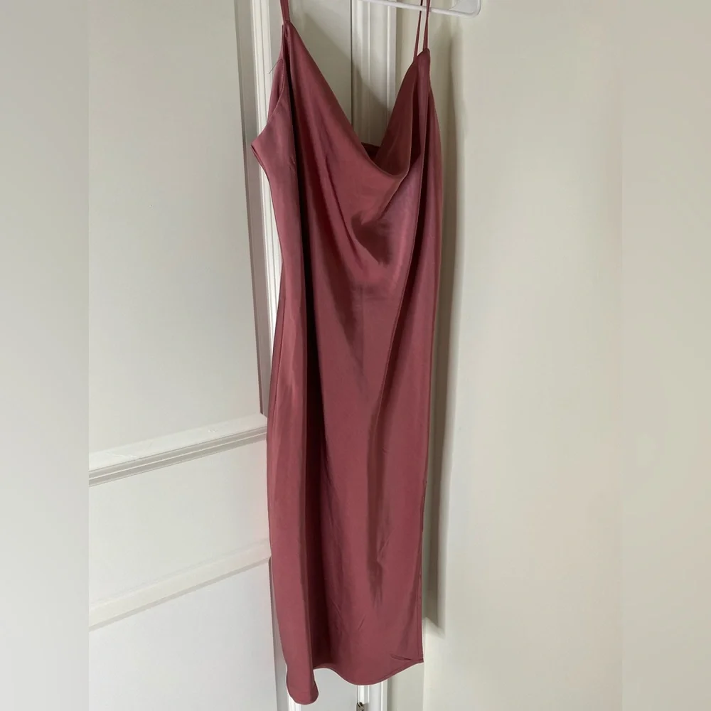 Rue 21 Satin Rose Gold Cowl Neck Dress - Picture 1 of 6